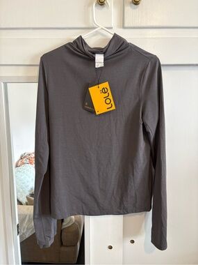 Lole Women's Long Sleeve Cowl Neck Tee in Charcoal